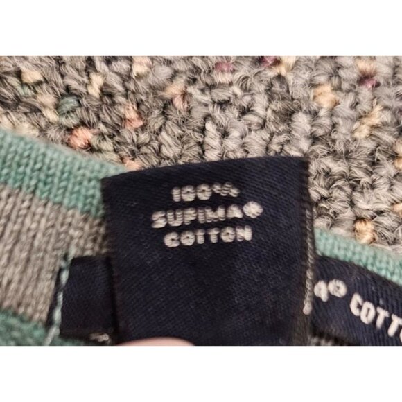 Lands' End Men's L V-Neck Sweater 100% Supima Cotton Green NormCore GrandpaCore - Picture 3 of 4